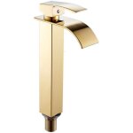 Rwoythk - robinet salle de bain lavabo haut cascade bec pour vasque, mitigeur eau froide et chau moderne ...
