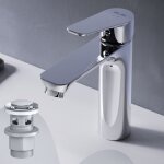 Am. pm - mitiguer lavabo avec bonde clic clac pour lavabo robinet salle bain chrome robinet de lavabo ...
