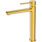 Invena - robinet salle de bain mitigeur lavabo haut or monocommande glamour