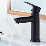 Vurahome - robinet salle de bain monotrou noir mat �l�gante mitigeur monocommande vasque lavabo avec ...