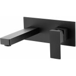 Sumerain - mitigeur de lavabo mural noir mat, robinet salle bain avec deux trous  poigne unique