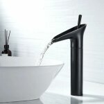 Volavo - robinet salle bain noir, robinet cascade mitigeur lavabo noir rtro  levier unique robinet ...