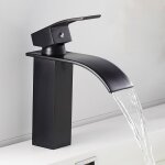 Hklffja - robinet salle de bain noir, mitigeur lavabo cascade pour avec une hauteur de bec de 120 mm, ...
