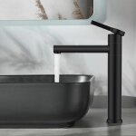 Trimec - robinet salle de bain noir mitigeur lavabo haut bec pivotant 360 mitigeur pour vasque robinetterie ...