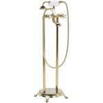 Beliani - robinetterie sur pied pour baignoire autoportante en acier inox et laiton de couleur dor de ...