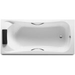 Roca - baignoire rectangulaire becool � encastrer avec appuie - t�te amovible et poign�es chrom�es, 190x80cm, ...