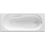 Roca baignoire rectangulaire polo 170x70cm avec dossier, accoudoirs, poignes sculptes,  poser, pieds ...