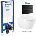 Roca - duplo one pack bati - support r�servoir encastrable et plaque pl7 noir mat avec toilette suspendue ...