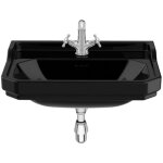 Roca - lavabo carmen mural ou sur colonne (en option) - 650x480mm - noir brillant
