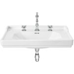 Roca - lavabo carmen mural ou sur colonne (en option) - 800 x 500 mm - blanc brillant - 3 trous de robinetteri ...