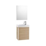 Roca - meuble + lave - mains + miroir 45cm mini - chêne Roca - meuble + lave - mains + miroir 45cm mini - chêne