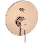 Roca - mitigeur bain - douche ona avec inverseur automatique 2 voies, � encastrer sur box, rose gold
