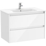 Roca - pack unik meuble 2 tiroirs + lavabo tenet couleur : blanc brillant - dimensions : 785x460x565 ...