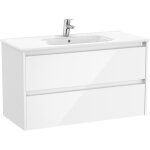 Roca - pack unik meuble 2 tiroirs + lavabo tenet couleur : blanc brillant - dimensions : 985x460x565 ...