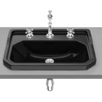 Vasque carmen  encastrer - 600x450mm - noir brillant - 3 trous de robinetterie roca a3270a5563