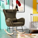 Hauss spole - rocking chair, chaise  bascule, fauteuil  bascule, avec dossier, pieds en bois, teddy, ...