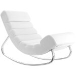 Rocking chair design blanc et acier chrom� taylor