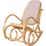 Hhg - rocking - chair, fauteuil à bascule m41, imitation chêne, tissu beige Hhg - rocking - chair, fauteuil à bascule m41, imitation chêne, tissu beige
