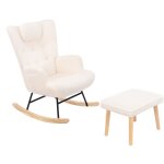 Rocking chair, fauteuil � bascule en peluche - avec douce repose pieds, dossier avec appui - t�te rembourr� ...
