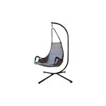 Rocking chair de jardin monoplace beige avec structure et accoudoirs en acier interne et externe
