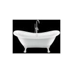 Baignoire ancienne sur pieds darlington blanche 175 cm pieds de lion blancs