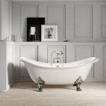 Rogier&mothes - baignoire sur pieds en fonte kingston blanche 182 cm pieds dorés Rogier&mothes - baignoire sur pieds en fonte kingston blanche 182 cm pieds dorés