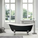 Rogier&mothes - baignoire sur pieds en fonte livingston noire 170 cm pieds chroms