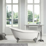 Rogier&mothes - baignoire sur pieds en fonte petite taille ashford blanche 138 cm pieds chroms