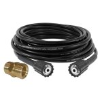 Roleader - tuyau pour nettoyeur haute pression, tuyau de nettoyage � filetage m22 - 14 x 10 m, garage ...