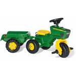 Rolly toys - john deere tricycle avec remorque, avec volant sonore, attelage arrière Rolly toys - john deere tricycle avec remorque, avec volant sonore, attelage arrière