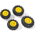 Rolly toys - pneus pour tracteur, jantes jaunes, taille: 2x 260x95 + 2x 325x110 Rolly toys - pneus pour tracteur, jantes jaunes, taille: 2x 260x95 + 2x 325x110