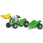 Rolly toys - tracteur à pédales futura avec chargeur frontal + remorque, direction par essieu brisé Rolly toys - tracteur à pédales futura avec chargeur frontal + remorque, direction par essieu brisé