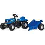 Rolly toys - tracteur  pdales new holland avec remorque,  partir de 2, 5 ans, attelage arrire