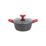 Romo - casserole avec couvercle en verre tremp de 20 cm et poignes en silicone. convient  l'induction ...