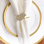 Rond de serviette de table, 12 pi�ces anneaux de serviette ronds et porte - serviettes dor� pour halloween ...