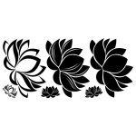 Roommates - sticker mural gant fleur de lotus avec lignes noires