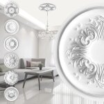 Rosace en polystyrne - dcor intrieur, stuc plafond et mur eps - argent: r - 12 -  43cm