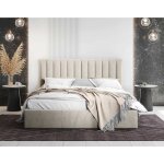 Bestmobilier - rosario - lit coffre - 160x200 - sommier inclus - en velours - beige
