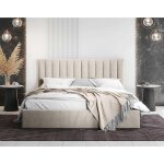 Bestmobilier - rosario - lit coffre - 180x200 - sommier inclus - en velours - beige