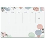 Rose inspiration js101 sous - main planning hebdomadaire blanc, vert, rose (l x h) 42 cm x 29. 7 cm - ...