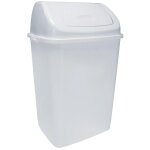 Rossignol - poubelle plastique blanche  couvercle basculant 18 litres