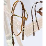 Rosso - bridon en cuir occidental avec dcoration de basket en forme de v et garniture en cuir brut, ...