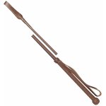 Rosso - cravache anglaise avec tresse et bout en cuir de 68 cm