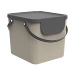 Qfplus - rotho albula cappuccino - conteneur de tri s�lectif - 40l