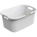 Panier � linge rotho country 40l blanc