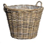 Rotin panier à plantes avec anses - 42 cm - osier panier à fleurs avec film plastique - décoration de ... Rotin panier à plantes avec anses - 42 cm - osier panier à fleurs avec film plastique - décoration de ...
