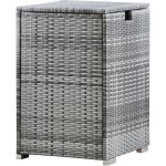 Rotin stockage pour bouteille de gaz - coffre de jardin - brasero et barbecue accessoires - gris - 40. ...