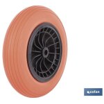 Roue anti - crevaison pour brouette de chantier avec roulement (Ø80x370 mm) cofan 09402706 Roue anti - crevaison pour brouette de chantier avec roulement (Ø80x370 mm) cofan 09402706