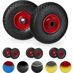 Roue de brouette, lot de 8, caoutchouc, 3. 00 - 4, roue de rechange, pour axe de 25 mm, 260x85 mm, noir ...