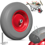 Roue de brouette en caoutchouc plein 200 kg increvable 4. 80 / 4. 00 - 8  390mm incl. essieu roue de ...